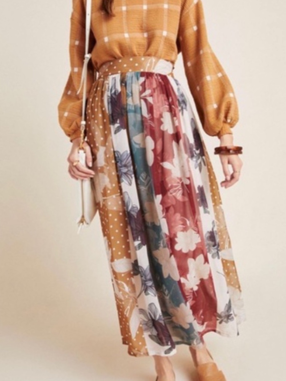 Anthropologie Varun Bahl Boho Maxi Floral Skirt